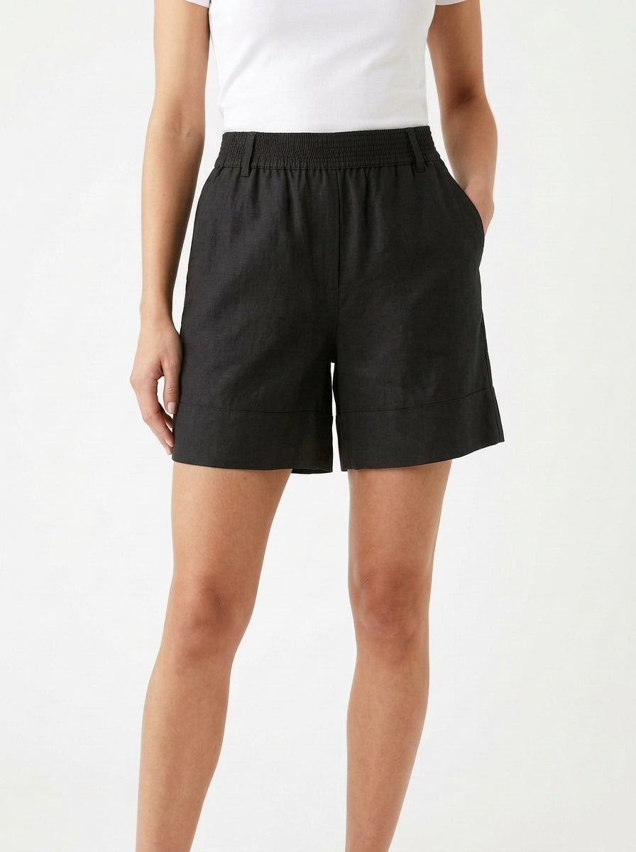 Linen Blend Elasticated Waist Short