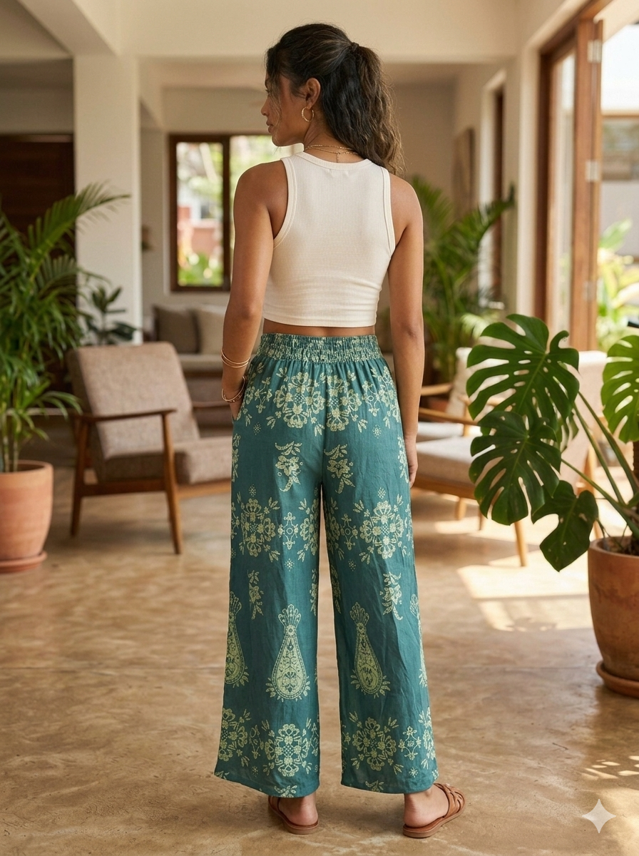 Burgs Wide Leg Relaxed Fit Trouser