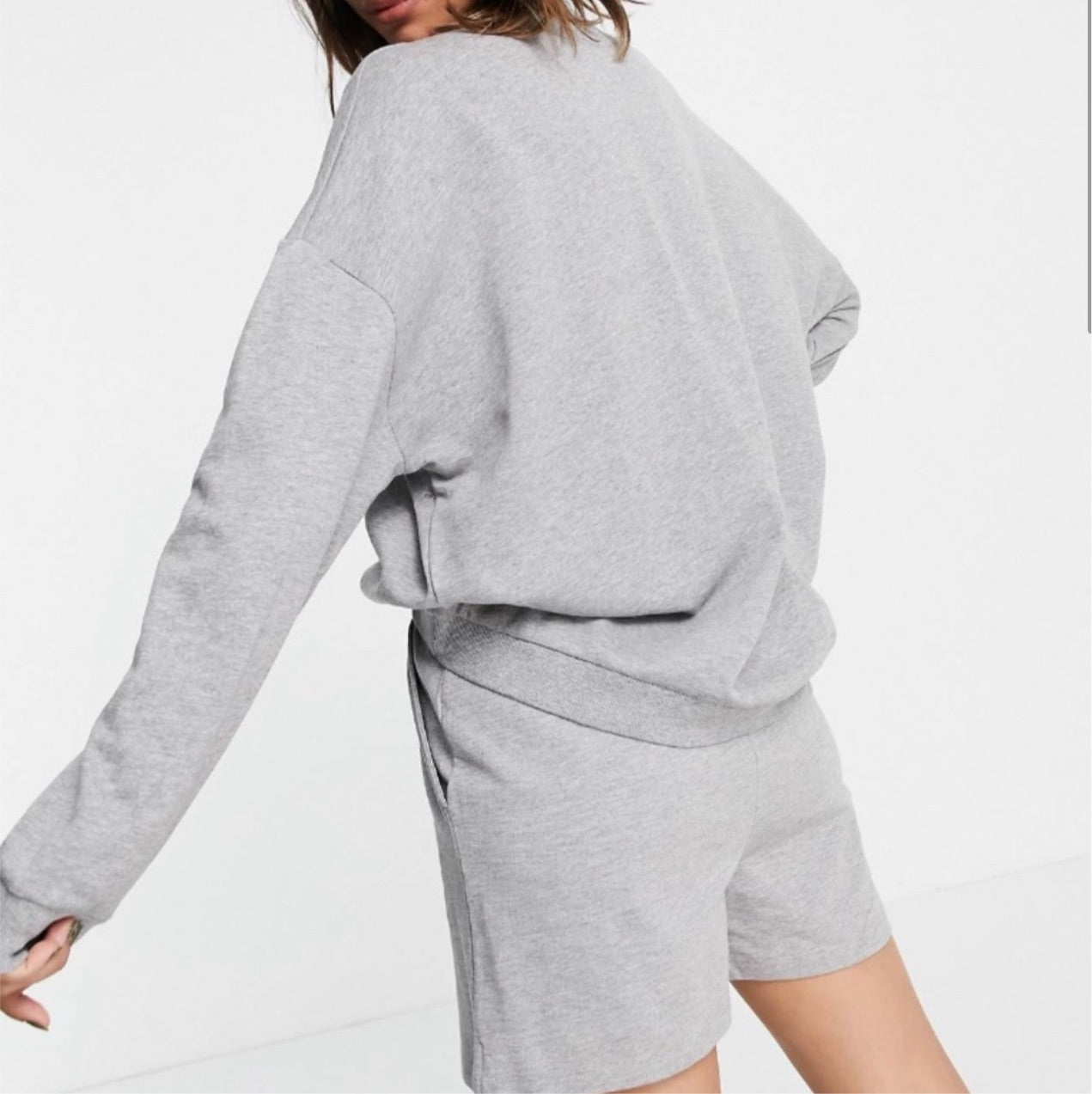 Sweat Short  With Pintuck In Organic Cotton In Grey