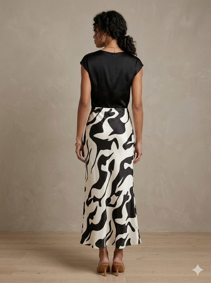 Satin Bias-Cut Midaxi Skirt