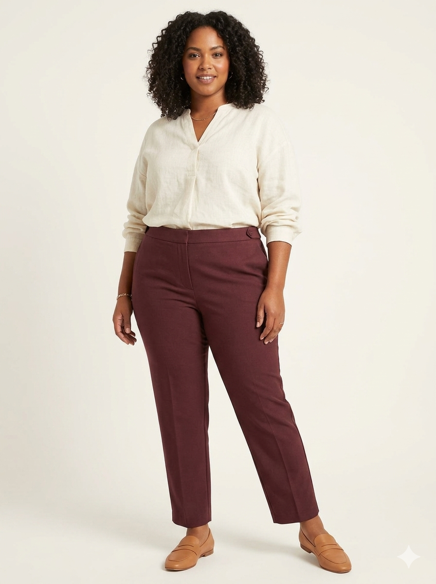 Plus Size Tapered Ankle Grazer Smart Trouser