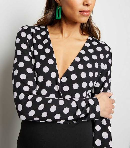 2 in 1 Polka Dot Dress Black