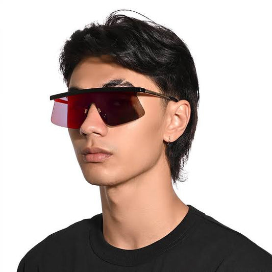 Flared Flat Lens Visor Sunglasses