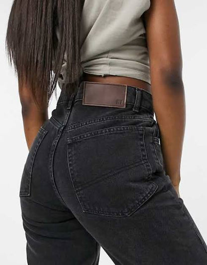 Inspired 90's Dad Jean in Washed Black
