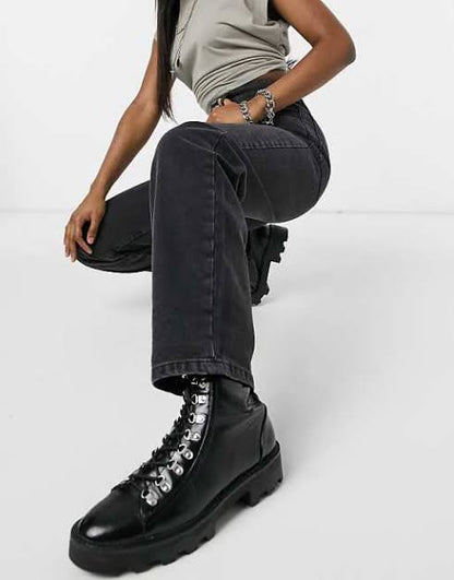 Inspired 90's Dad Jean in Washed Black