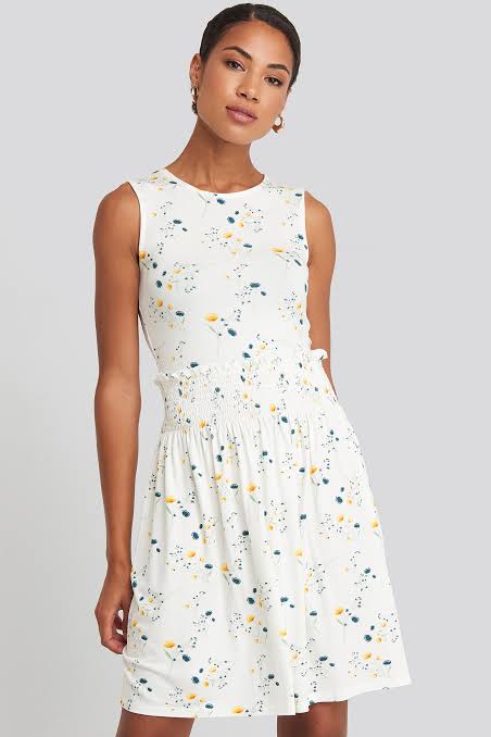 Sleeveless Floral Print Skater Dress