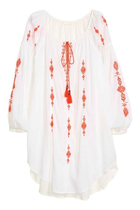 Orange Embroidered Tunic