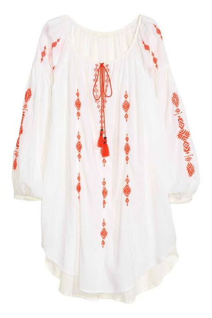 Orange Embroidered Tunic