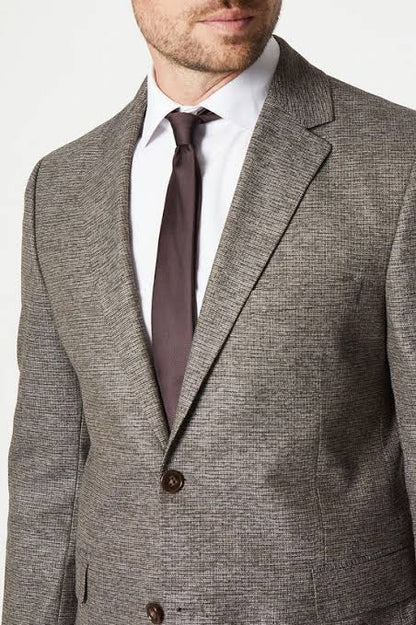 Burgundy Grey Skinny With Stretch Suit Jacket