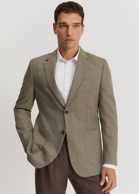 Dark Khaki Slim Fit Blazer