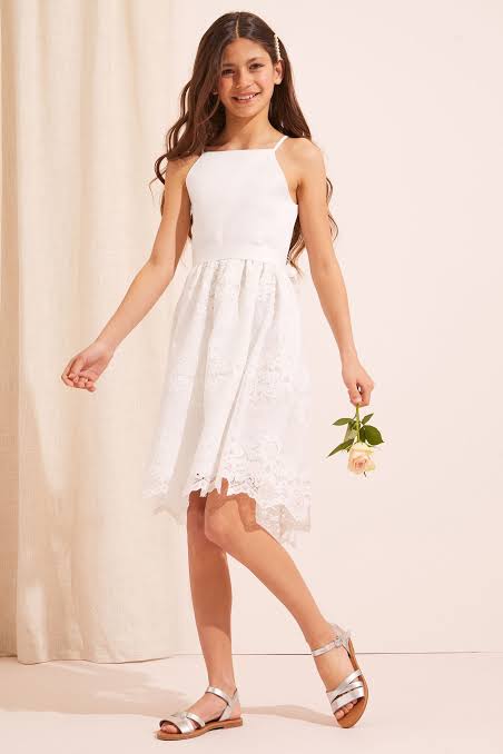 Ivory Lace Cami Occasion Dress