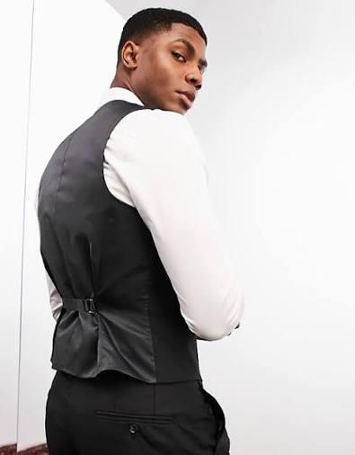 Noak 'Camden' super skinny premium fabric suit waistcoat in black with stretch