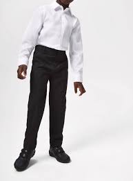 2 Pack Black Woven Trousers with Reinforced Knees & Extendable Hem