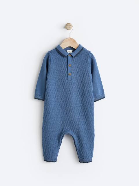 Knitted Playsuit - blue