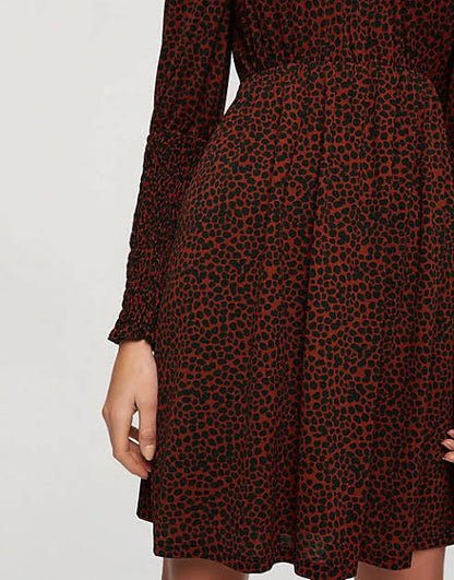 Ditsy Print Fit And Flare Mini Dress in Red