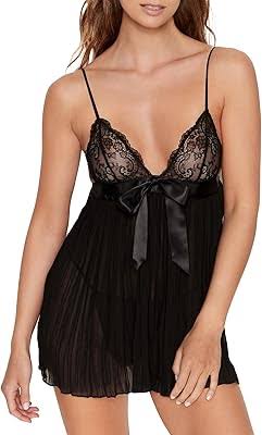 Victoria's Secret Pleated Embellished Babydoll - Black