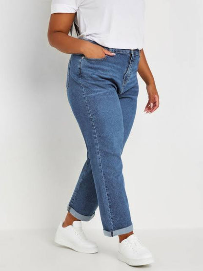 Curve Boyfriend Jeans Mid Blue