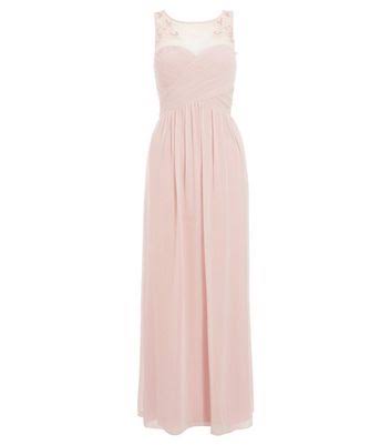 Embellished High Neck Maxi Dress Pink