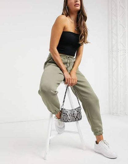 Petite Oversized Jogger Pale Khaki