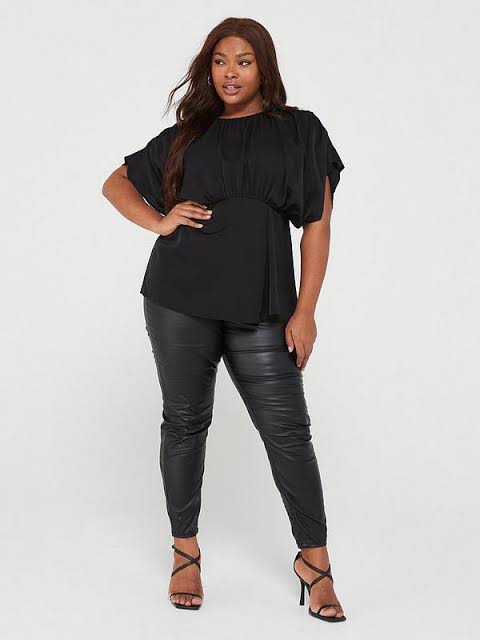 Black Batwing Sleeve Top