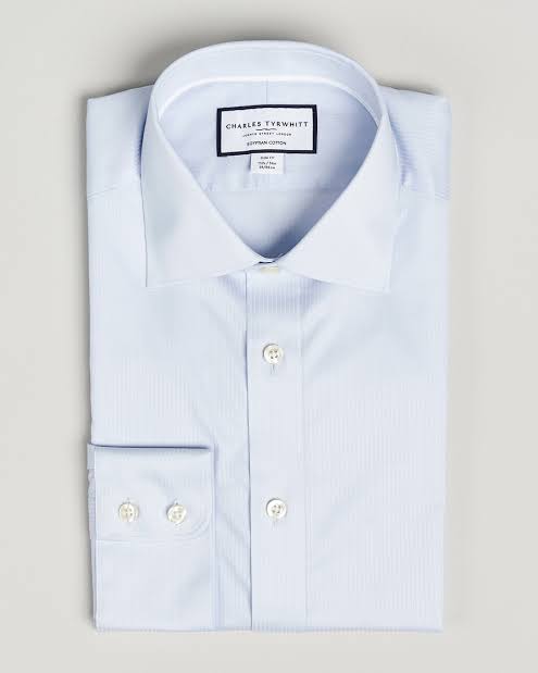 Luxury Stripe Extra Slim Fit Shirt - Ice Blue