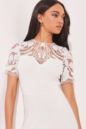 White bandage Skater Dress