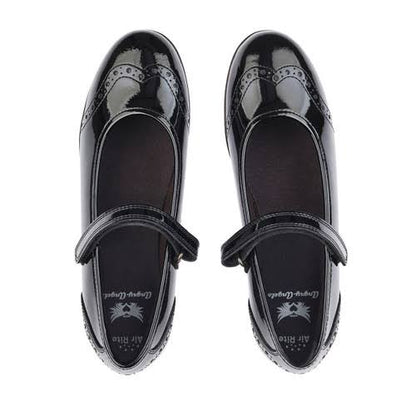 Black Patent Girls Rip-tape Angry Angels School Shoes