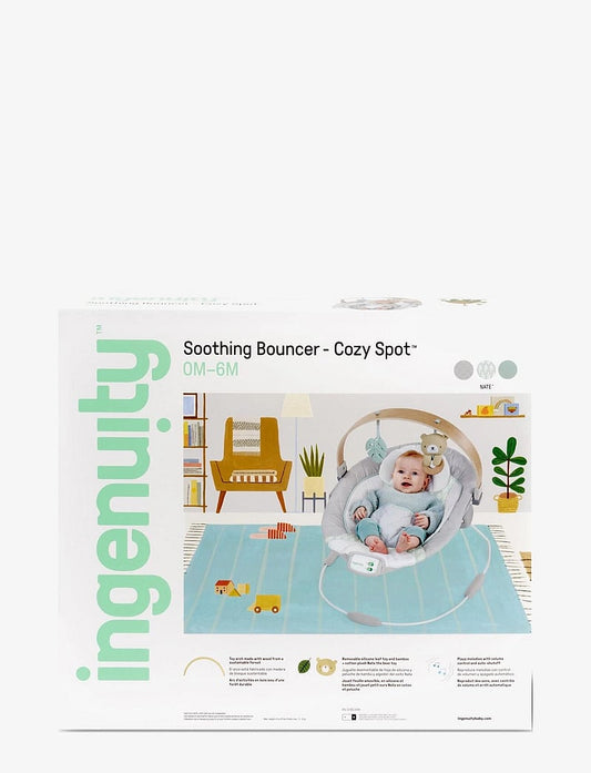 Ingenuity Cozy Spot Bouncer with wooden toy bar