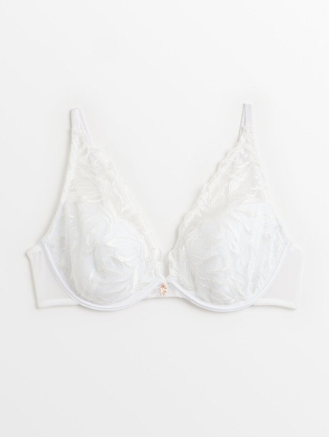 Ivory Bridal Leaf Lace Padded Underwired Bra
