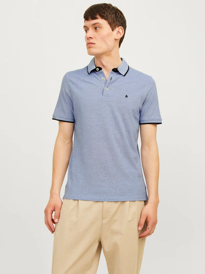 Jack & Jones Paulos 2 Pack Tipped Polo Shirt - Cobalt/White