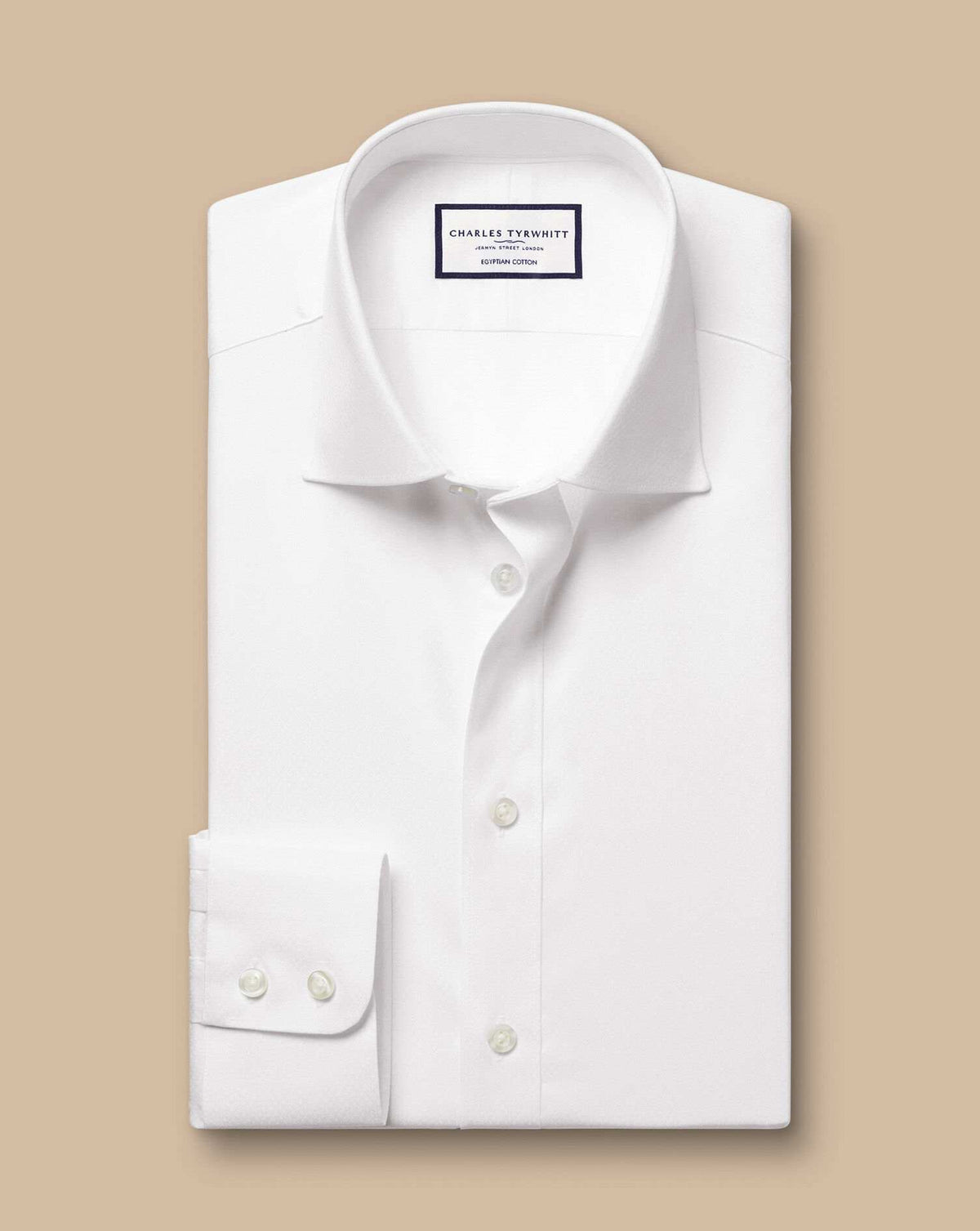 Luxury Ascot Weave Slim Fit Shirt - White