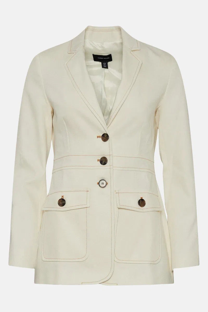 Cotton Patch Pocket Blazer Ivory