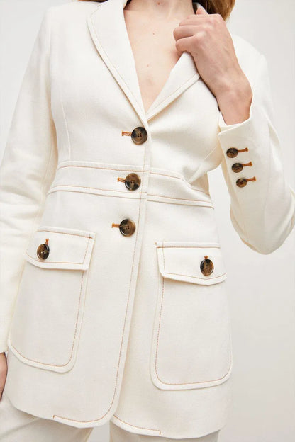 Cotton Patch Pocket Blazer Ivory