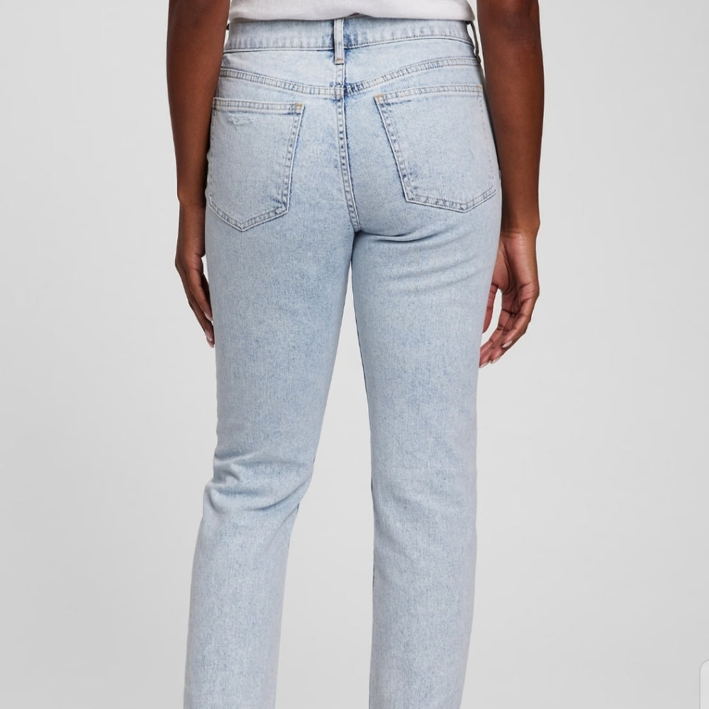 Girlfriend Mid Rise Rip Jean