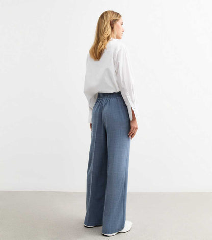 Light Blue Pull On Tailored Trousers