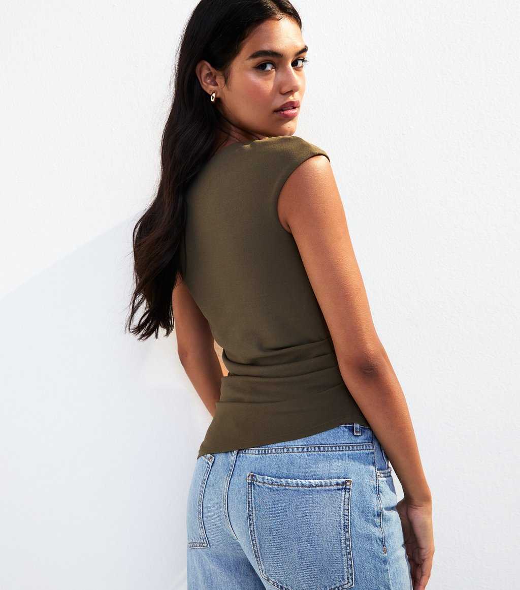 Light Green Off Shoulder Scuba Top