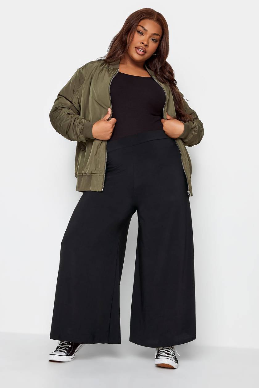 Wide Leg Stretch Palazzo Trousers