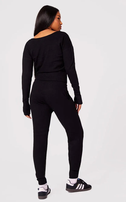 Black Knit Lounge Set