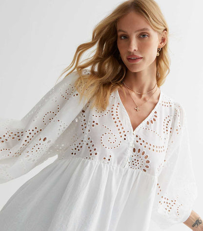 Curves White Button Front Peplum Blous