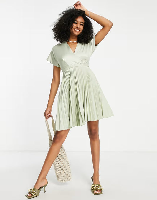 Closet London Kimono Pleated Dress