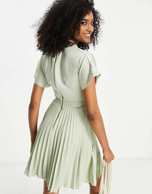 Closet London Kimono Pleated Dress