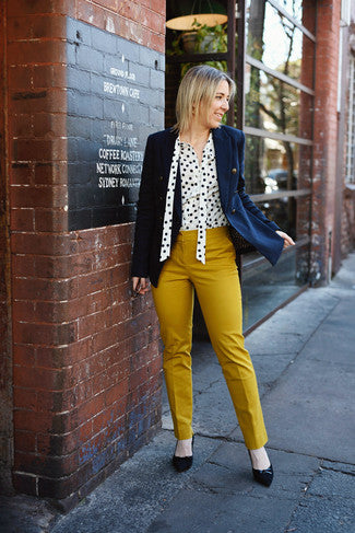 Petite Mustard Ankle Trouser