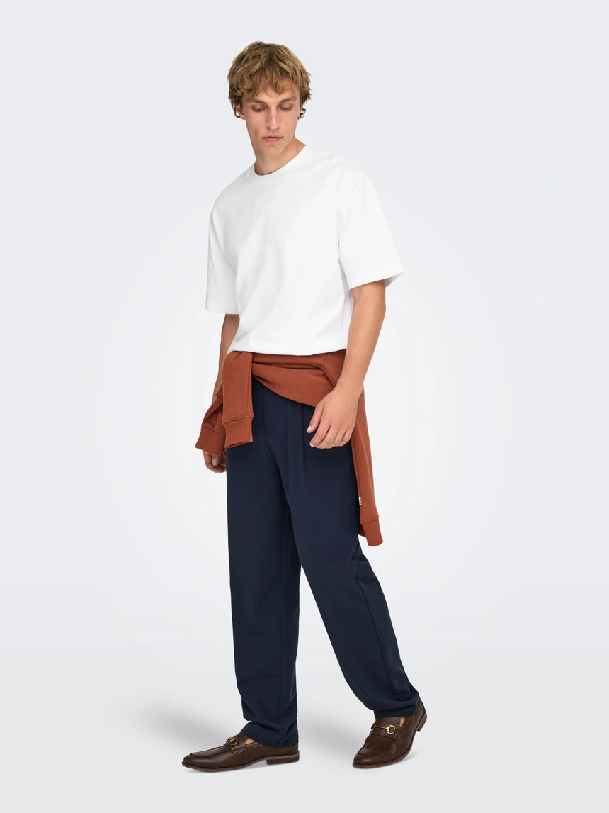 Only & Sons Round Neck Short Sleeve T-Shirt In White