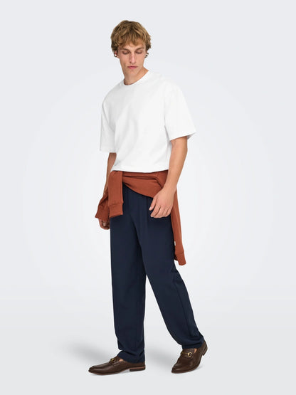 Only & Sons Round Neck Short Sleeve T-Shirt In White