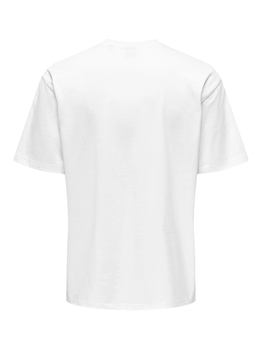 Only & Sons Round Neck Short Sleeve T-Shirt In White
