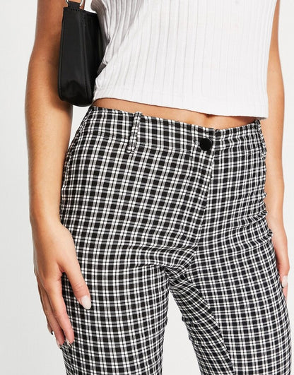 Pimkie Flare Trouser In Black Check