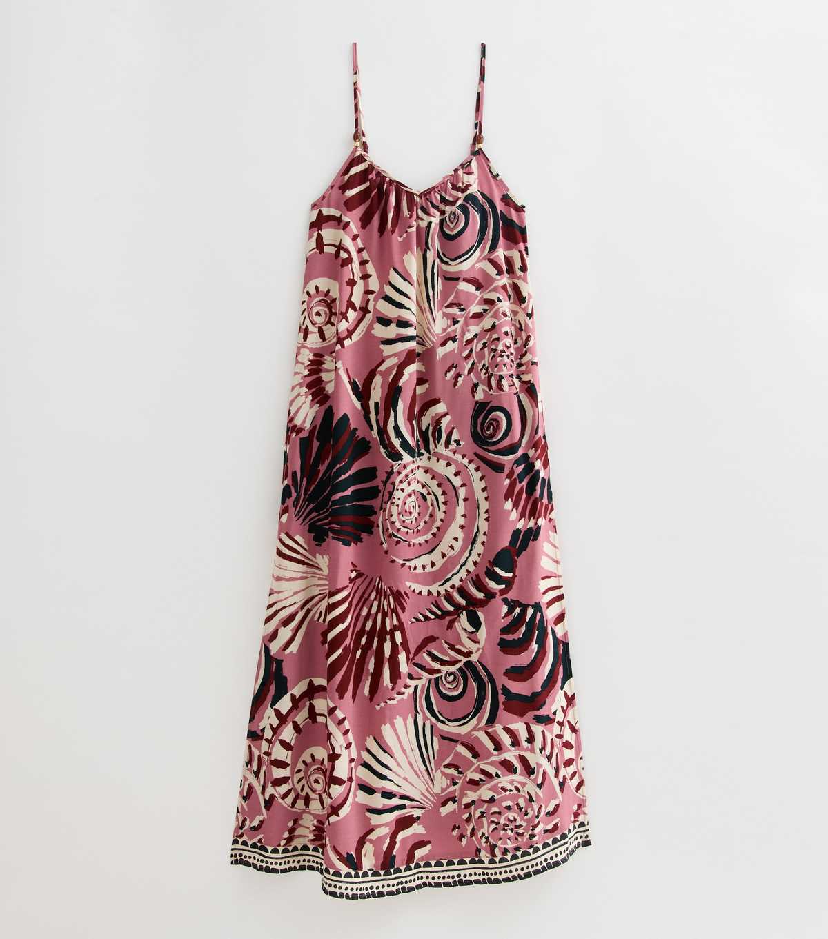 Pink Shell Print Maxi Dress