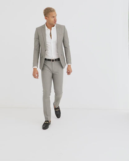 Topman skinny single breasted suit jacket in grey