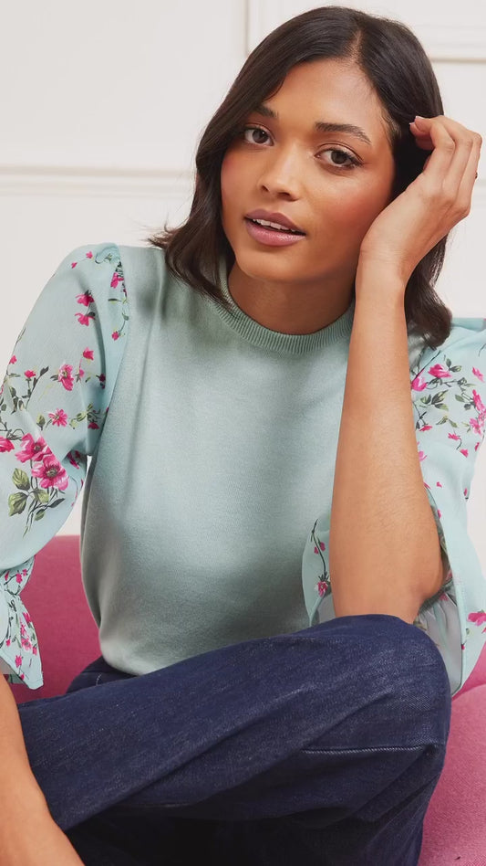 Flutter Sleeve Jumper Blouse