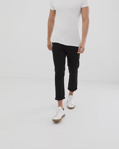 Slim Cropped Chinos Black